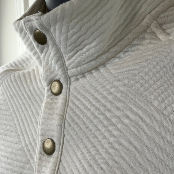 Goodfellow & Co  Men's Quilted Snap Pullover
Sweatshirt Ivory Various Sizes - Picture 7 of 13